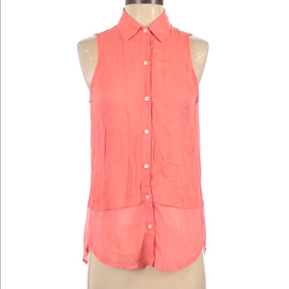 Sleeveless button down blouse